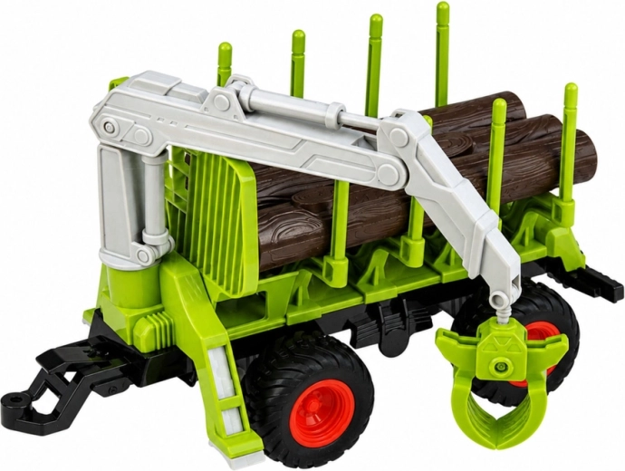 Forestry trailer with crane and log grapple
