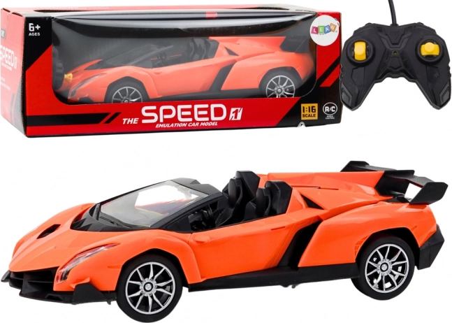 Sportinis nuotolinio valdymo RC automobilis 1:16, oranžinis