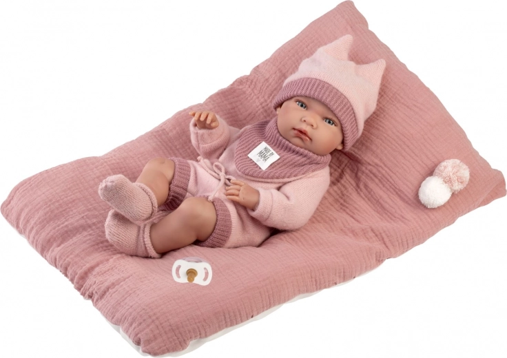 Realistiška lėlytė kūdikis New Born Mergaitė su visiškai viniliniu kūnu 40 cm