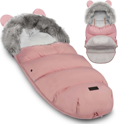 Winter footmuff for stroller and sled Ricokids Elmi pink