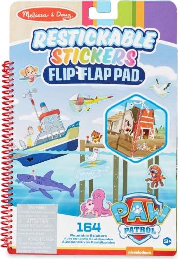 PAW PATROL perklijuojamų lipdukų flip-flap knygelė – misija įlankoje