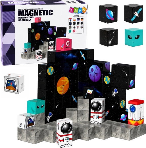 Magnetic building blocks space 3D 100 pieces