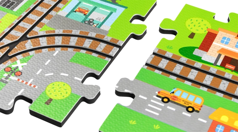 3D putų miestas su bėgiais