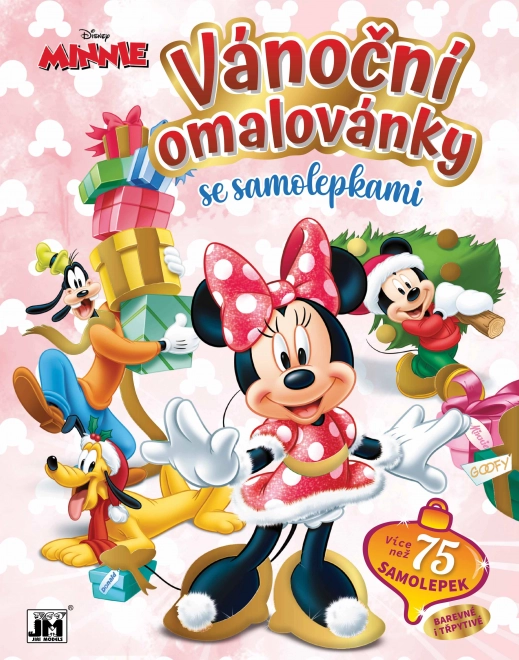 Kalėdinė spalvinimo knygelė su lipdukais MINNIE