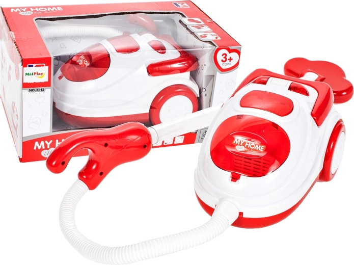Red children's vacuum cleaner with balls and lights