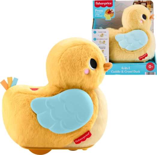 Fisher-Price važiuojanti siūbuojanti ančiukė 4-in-1, skirta ropojimo skatinimui