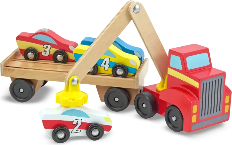 4 automobiliukai su skaičiais: spalvų pažinimas ir skaičiavimas