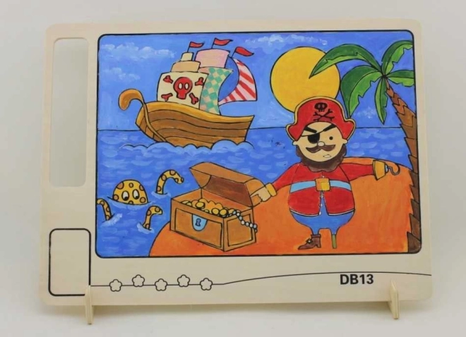 Medinė dvipusė spalvinimo lentelė „Piratų“