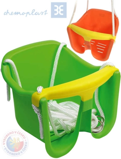 Chemoplast hanging children's bucket swing with safety bar (plastic) - 1 piece