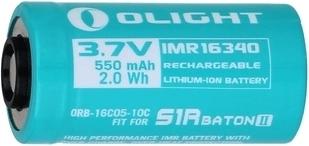 Įkraunamas akumuliatorius OLIGHT 3,7 V 550 mAh CR123A (IMR16340), skirtas S1R Baton II