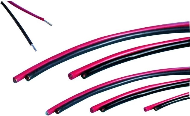 JAMARA silikoniniai laidai, 1,5 mm², raudonas ir juodas, 2 × 2 m