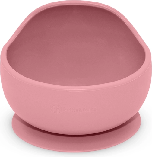 Petite&Mars silikoninis dubenėlis su siurbtuku Take&Match dusty rose 6m+