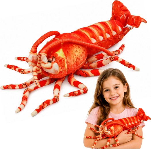 Pliušinė krevetė – didelė jauki jūrų maskotė 55 cm