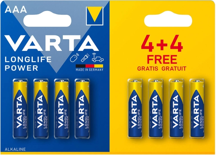 Šarminės baterijos AAA LR03 1,5 V Longlife Power VARTA (8 vnt.)