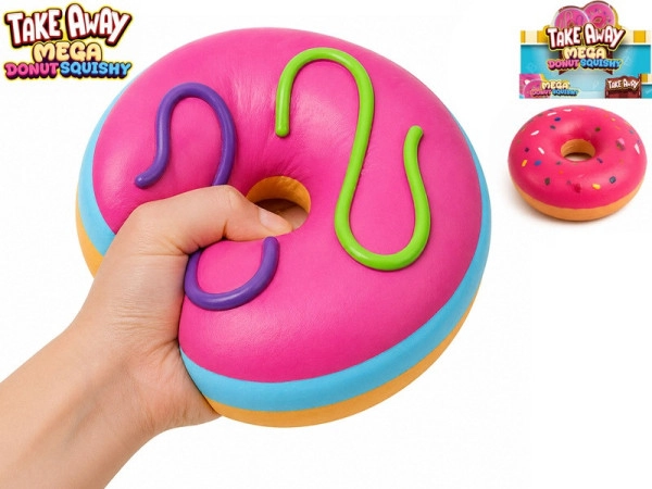 MIKI FUN https://www.mikifun.cz Mega spaudžiamas tamprus jumbo spurgas 16 cm, 2 spalvos