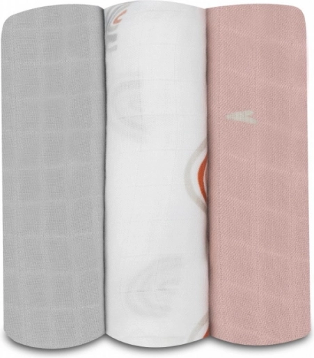 LIONELO Bamboo Muslin Squares 3 pcs, 70 × 70 cm – rainbow