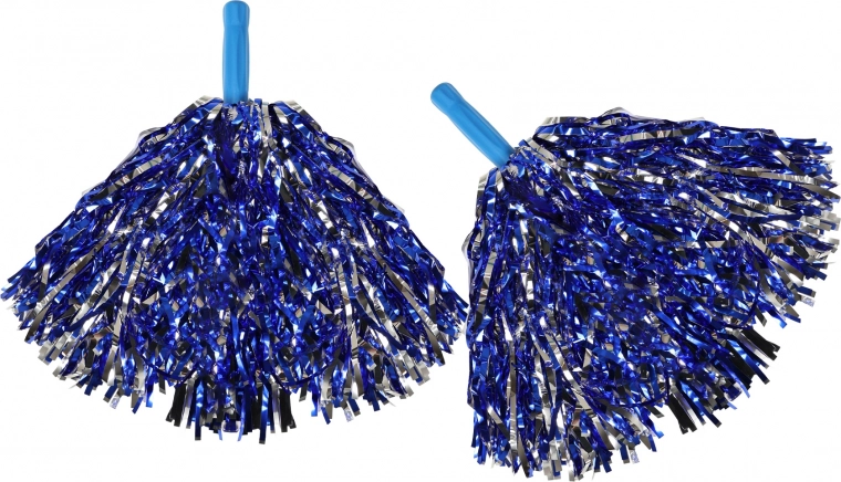 Stylish Blue-Silver Pom Poms for Cheering