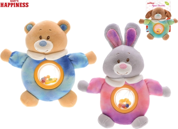 Pliušinis gyvūnėlis su barškučiu Baby Happiness 17 cm