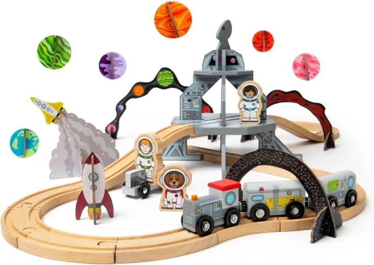 Medinė kosminė traukinio trasa BIGJIGS RAIL