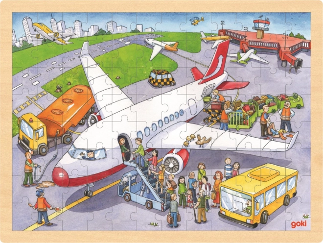 Wooden Puzzle At the Airport 96 Pieces