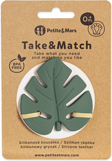 Petite&Mars silicone teether Take&Match Dusty Rose 0m+