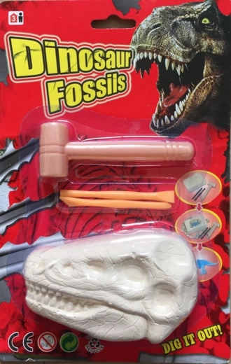 Plejo dinozaurų fosilijos – kasinėjimo rinkinys su dinozauro skeletu