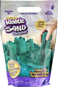Kinetic Sand melsvai žalias blizgantis smėlis 0,9 kg
