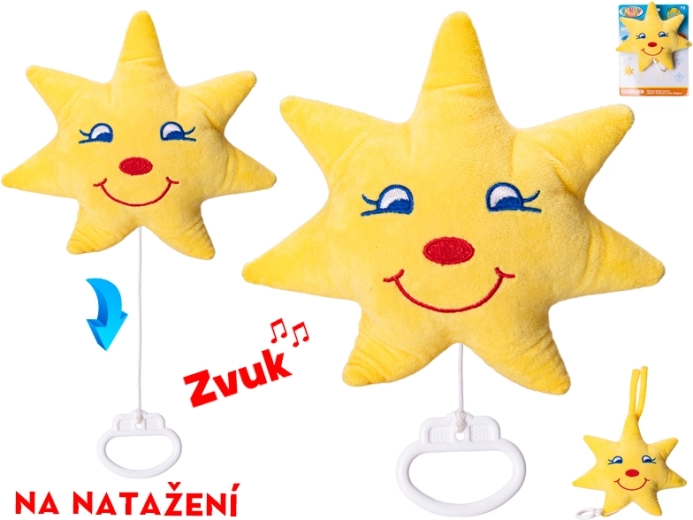 Pliušinė žvaigždutė su užsukamu muzikiniu mechanizmu, 20 cm