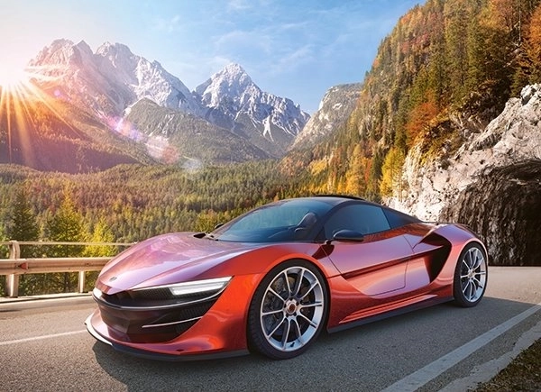 Dėlionė 100 detalių sportinis automobilis