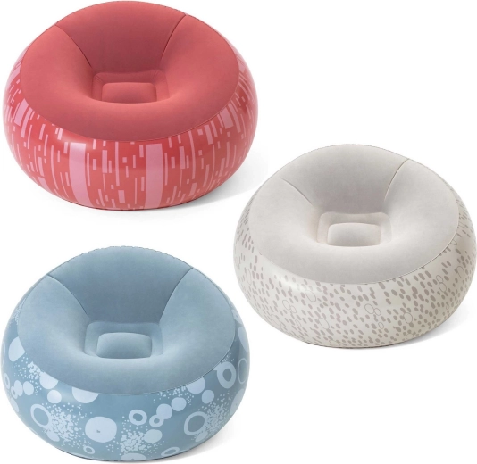 Bestway Inflatable Armchair/Pouf 112 × 112 × 66 cm, Red