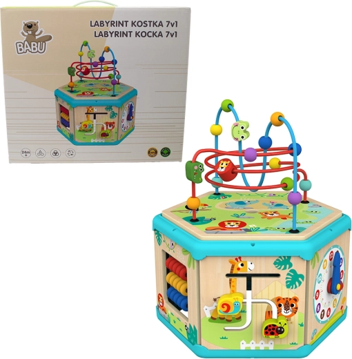 Babu wooden maze cube 7-in-1