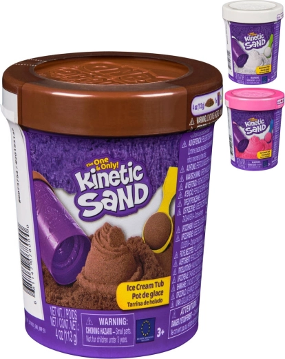 Spin Master Kinetic Sand kinetinis smėlis „ledai“ su samteliu dėžutėje – 1 vnt.
