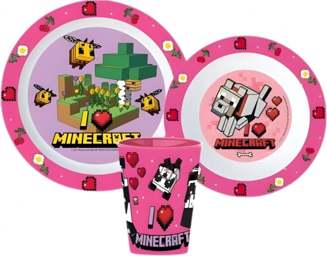 Plastic Minecraft dining set (3 pieces) - 1 piece
