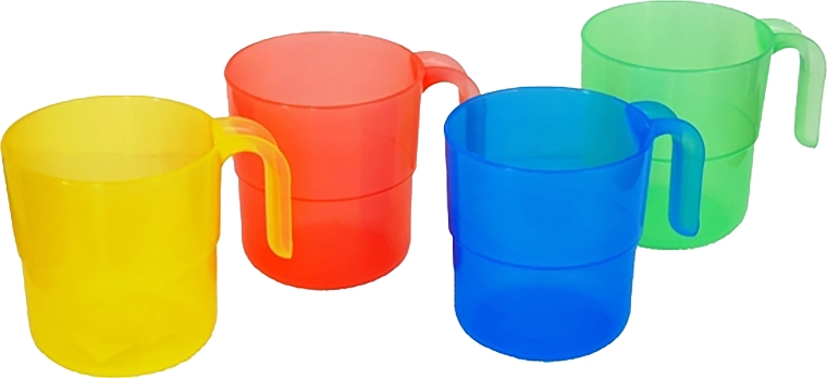 Sudedamas plastikinis puodelis 0,33 l – spalvų miksas