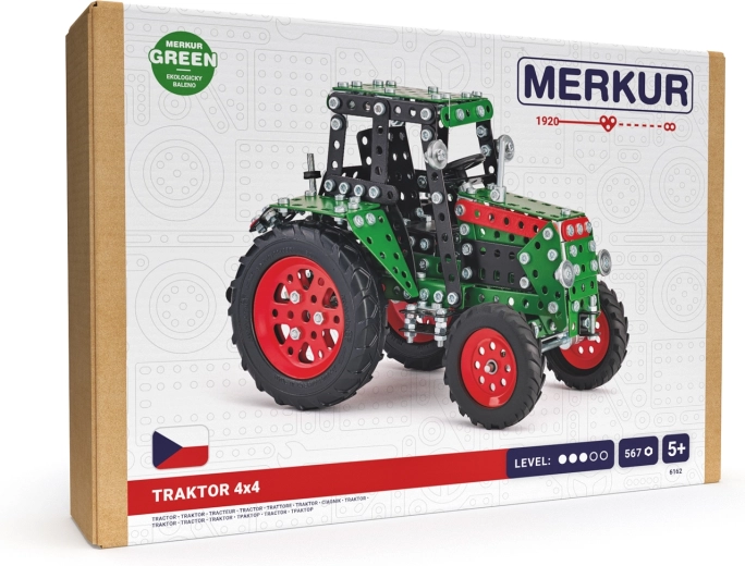 Merkur konstruktorius – žalias 4x4 traktorius (567 detalės)