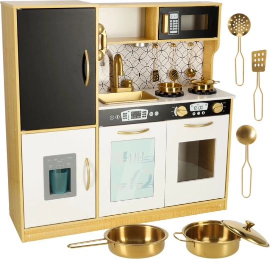 LULILO Wooden Children's Kitchen with Refrigerator and Blackboard