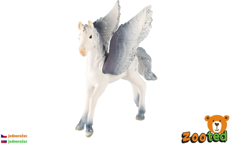 Winged unicorn foal white-grey 11 cm - 1 piece