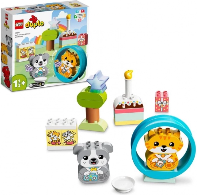 LEGO® DUPLO® 10977 Mano pirmasis šuniukas ir kačiukas, skleidžiantys garsus