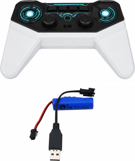 Rechargeable battery included + charging, light effects