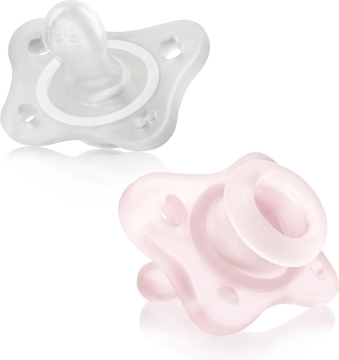 Chicco Physioforma mini soft visiškai silikoninis čiulptukas 0–2 mėn. mergaitėms, 2 vnt.