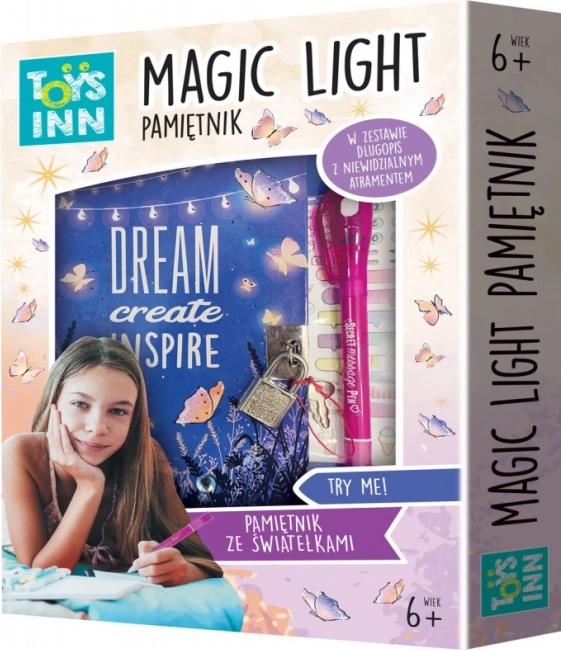 Atmintinė Magic Light Dreams su spyna ir LED lemputėmis