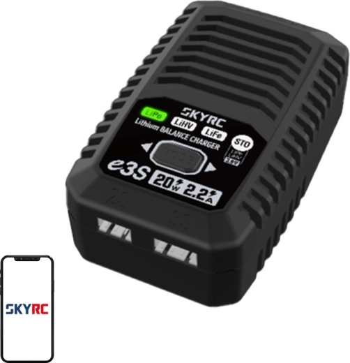 Mains charger for LiPo/LiHV/LiFe 2S/3S SKYRC e3S