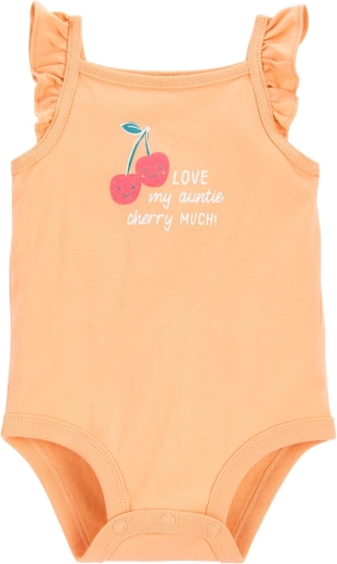 CARTER'S Orange Cherry spaghetti strap bodysuit for girls - 1 piece – 18m