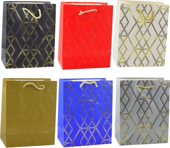 Paper Gift Bag with Golden Patterns