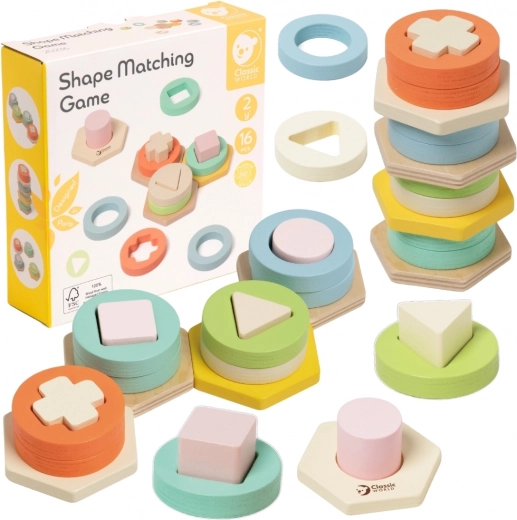 Montessori bokštas formų ir spalvų rūšiavimui CLASSIC WORLD