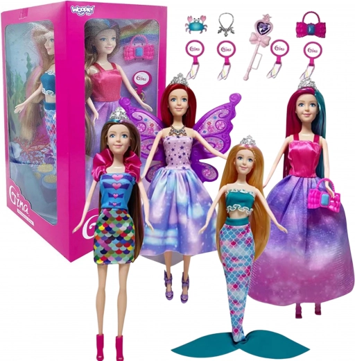 WOOPIE rinkinys 4 magiškos princesės – 4in1 lėlių dėžutė su priedais