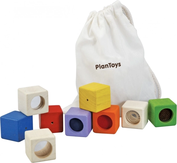 Plan Toys jutiminiai kubeliai – 9 vnt. rinkinys