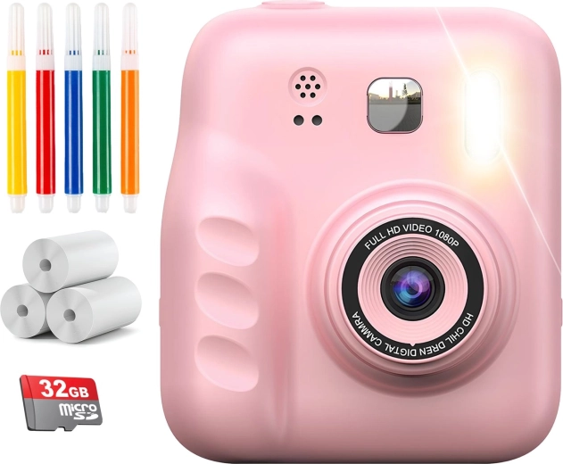 Children's Digital Instant Print Camera Renew Force Pink