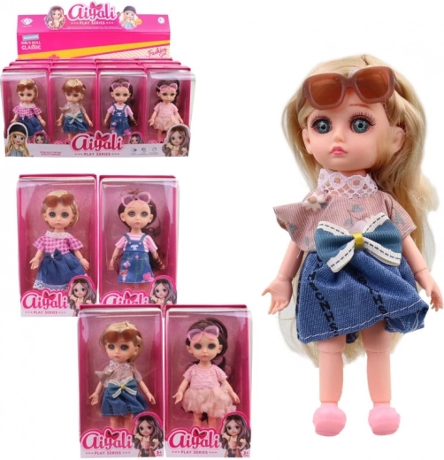 Doll with glasses, 16 cm - 1 piece