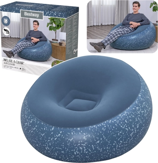 Pripučiamas fotelis Bestway Inflate-A-Chair, mėlynas